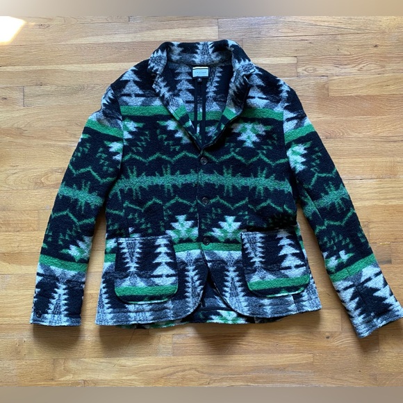 Tom & Hawk Other - Tom & Hawk Stylish Black and Green Patterned XL Blazer